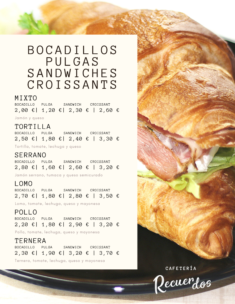 Descuento en bocadillos