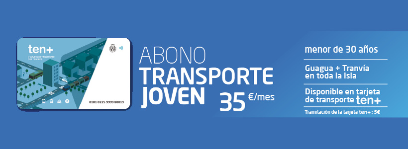 Un abono para viajar en guagua y tranvía por 35 euros al mes